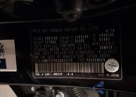 2018 Honda Civic Ex-T from USA, damaged, VIN JHMFC1F35JX025119